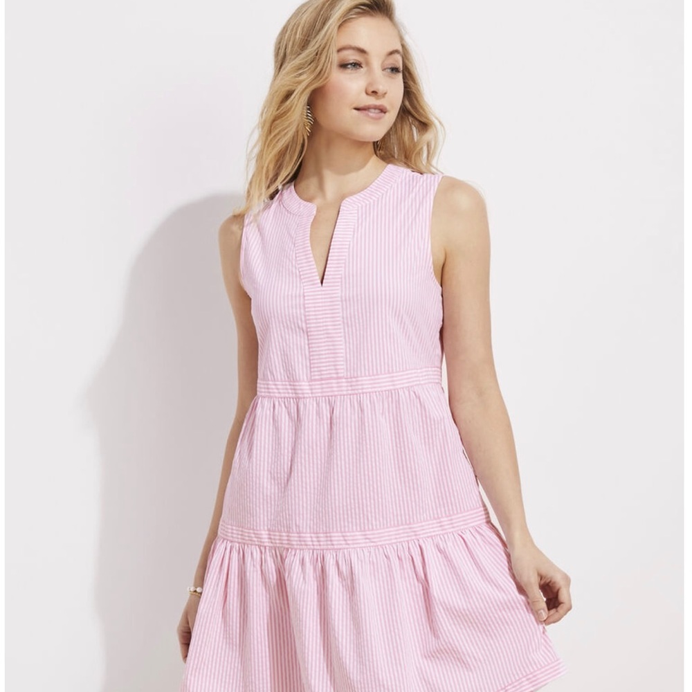 COPY - Pink sheer sucker vineyard vines  dress